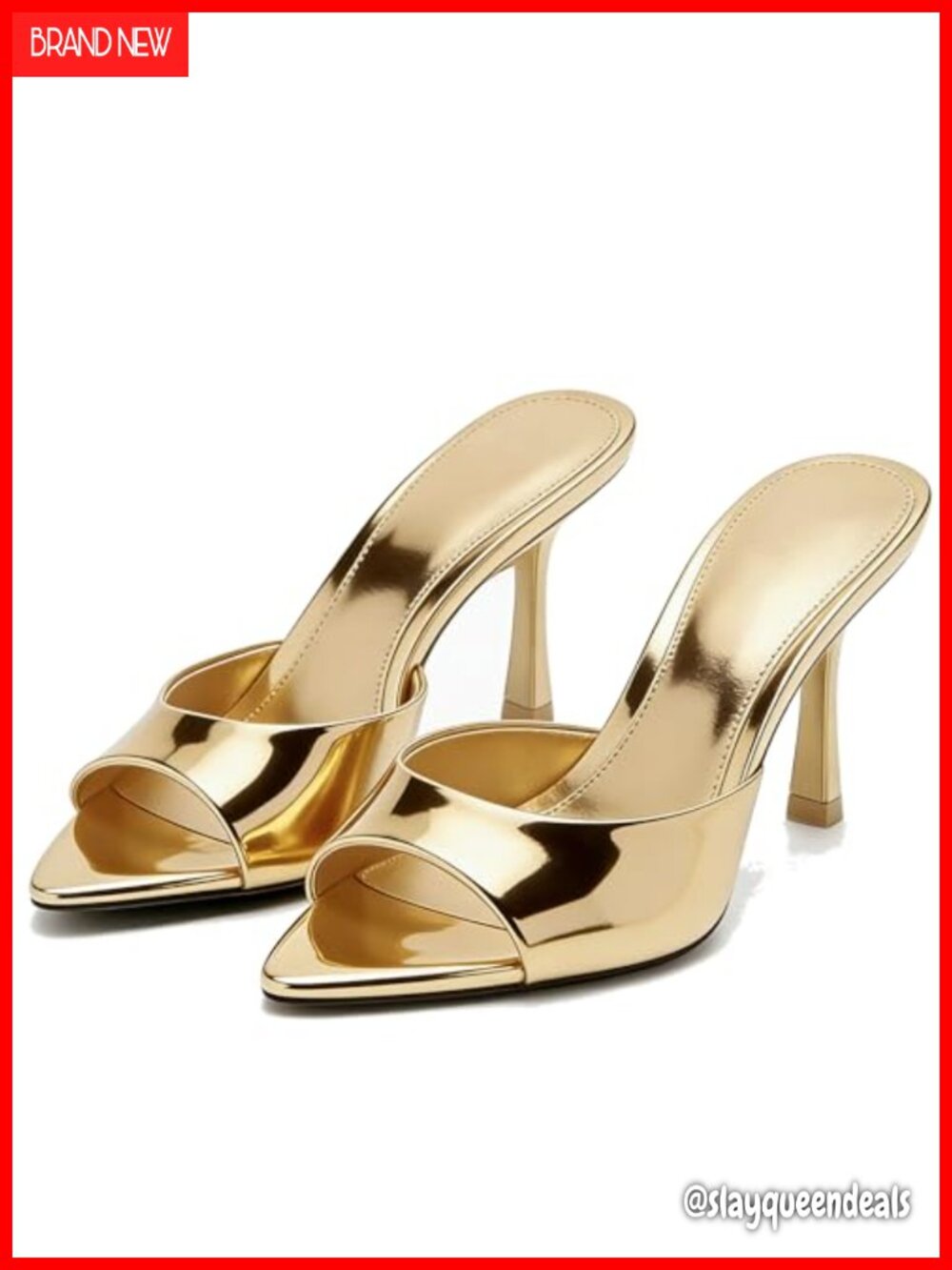 Womens Pointed Toe Stiletto Heeled Sandals Slip On Slingback